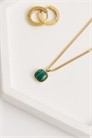 Водонепроницаемое колье с квадратным кулоном из нержавеющей стали под малахит артикул 155003979