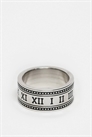 Водонепроницаемое кольцо из нержавеющей стали с гладкой поверхностью и римскими цифрами артикул 150744011