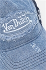 Бейсболка-тракер из потертого денима артикул 149627915