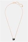 Культовый кулон Swarovski в виде лебедя, лебедь, маленький, черный, с покрытием под розовое золото артикул 133835627