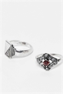 Унисекс кольца, 3 штуки, с искусственными камнями, из полированного серебра артикул 149833251