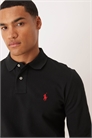 Поло с логотипом, приталенный крой, длинный рукав, пике артикул 148371231