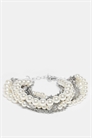 Универсальный браслет из жемчуга и серебра с многослойным дизайном артикул 151227095