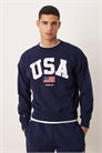 Унисекс-толстовка с логотипом на груди и круглым вырезом от сборной США артикул 152670600