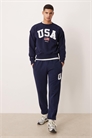 Унисекс-джоггеры Team USA с логотипом на боку, темно-синие артикул 152670605