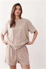 Комплект из просторной футболки и шорт-пижамы артикул 154237214