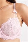 Бюстгальтер-балконет с косточками и кружевом, без наполнителя артикул 150201735