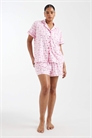 Пижамный комплект из сверхмягкого джерси с розовым клетчатым принтом: рубашка с короткими рукавами и шорты артикул 151898789