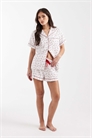 Комплект из рубашки с коротким рукавом с добби-узором и коротких пижамных штанов артикул 151898793