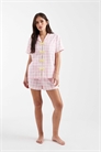 Комплект пижамы из ткани с рубашкой с короткими рукавами и шортами артикул 151898782