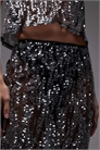 Макси-юбка из прозрачной сетки с пайетками артикул 153532911