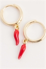 Серьги-кольца с мотивом перца чили артикул 155001969