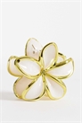Заколка для волос в виде гавайского цветка с мраморным эффектом и золотой окантовкой артикул 154972663