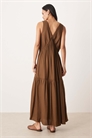 Макси-платье с V-образным вырезом и трапециевидным силуэтом артикул 151744882