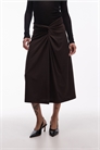 Эластичная юбка средней длины с закрученным элементом артикул 149244974