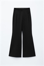 Брюки-кюлоты из плотного трикотажа с расклешенными брючинами артикул 150205114