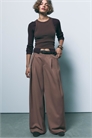 Брюки с широкими штанинами и поясом артикул 152701763