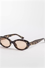 Солнцезащитные очки с эксклюзивной овальной оправой и линзами цвета «тан» артикул 153150559