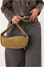 Регулируемая сумка через плечо из замши оливкового цвета артикул 151639680