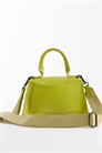 Мини-сумка с изогнутым дном и ремнем через плечо, зеленого цвета артикул 154692725