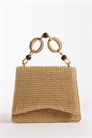 Сумка через плечо из соломы с ручкой из смолы и съемным ремнем через плечо артикул 153575175