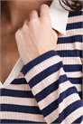 Поло с длинными рукавами и полосатой ребристой отделкой артикул 150558192