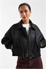 ASOS DESIGN Кожаная куртка-бомбер в стиле байкера, модель Petite артикул 151097368