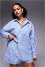 Рубашка из полосатой поплиновой ткани артикул 142398966