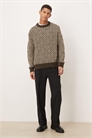 Свитер из трикотажа с содержанием шерсти и геометрическим принтом артикул 150785702