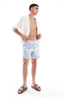 Шорты для купания с принтом в виде коллажа в морском стиле артикул 144216912