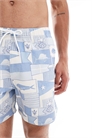 Шорты для купания с принтом в виде коллажа в морском стиле артикул 144216912