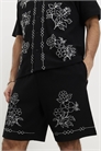 Шорты свободного кроя с цветочной вышивкой артикул 155895229