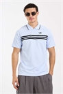 Поло с полосками на груди, облегающий крой артикул 154873135