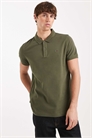 Полурукавная рубашка-поло с узкой планкой артикул 151338417