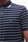 Логотип на груди поло с полосками артикул 151484315
