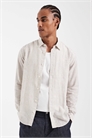 Рубашка с длинными рукавами из смешанного льна артикул 155394862