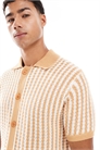 Полосатая вязаная рубашка в стиле ретро артикул 147969592