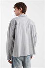 Рубашка свободного кроя в серую клетку артикул 154767635