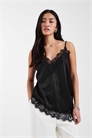 Асимметричный топ-камизоль из атласа с кружевной отделкой артикул 155034151