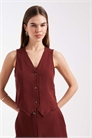 Жилет с эффектом льна, скроенный по фигуре co-ord артикул 154693197