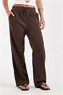 Брюки с широкими брючинами из ткани под лен артикул 153716180