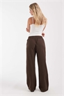 Брюки с широкими брючинами из ткани под лен артикул 153716180