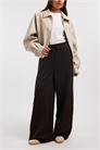 Брюки с широкими брючинами и контрастной вставкой артикул 148258301