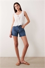 Джинсовые шорты с завышенной талией и прямым кроем артикул 155637665