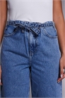 Джинсы с широкими брючинами и завязками спереди артикул 153518387