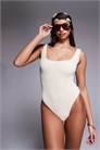Эксклюзивный купальник с гофрированной горловиной и открытой спиной артикул 153022448