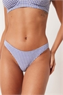 Бикини-трусики с высоким вырезом и клетчатым принтом артикул 150782818