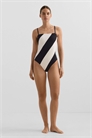 Купальник-бандо с диагональными полосками артикул 155926137