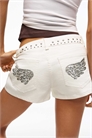 Шорты из твила с заклепками артикул 156342787