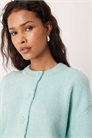 Кардиган прямого кроя с круглым вырезом и боковыми разрезами артикул 153911481